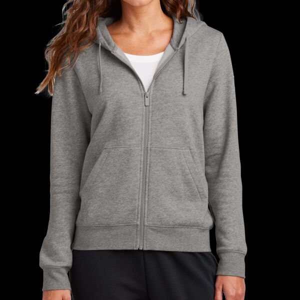 Ladies Club Fleece Sleeve Swoosh Full Zip Hoodie Thumbnail