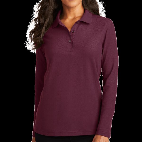 Women's Silk Touch Long Sleeve Polo Thumbnail