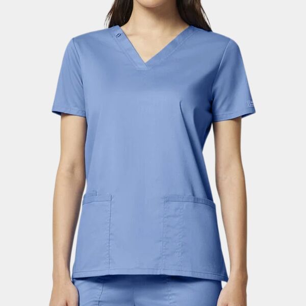 Women's Banded V-Neck Scrub Top Thumbnail